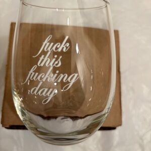 NWT Funny Stemless Wine Glass